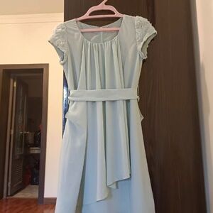 Chic Asymmetrical Light Blue Dress